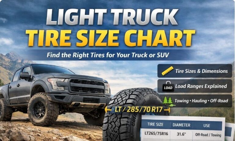 light truck tire size chart